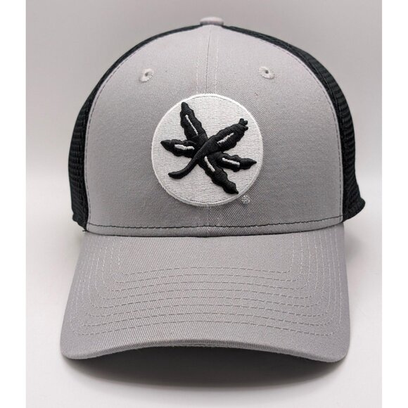 Ohio State Buckeyes New Era 39THIRTY Fitted Hat Buckeye Leaf Large/XL OSU Gray - Picture 2 of 5